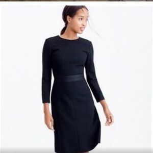 J. Crew Double Faced Wool Crepe Shift Dress Black JCrew Women’s 4 Work Party